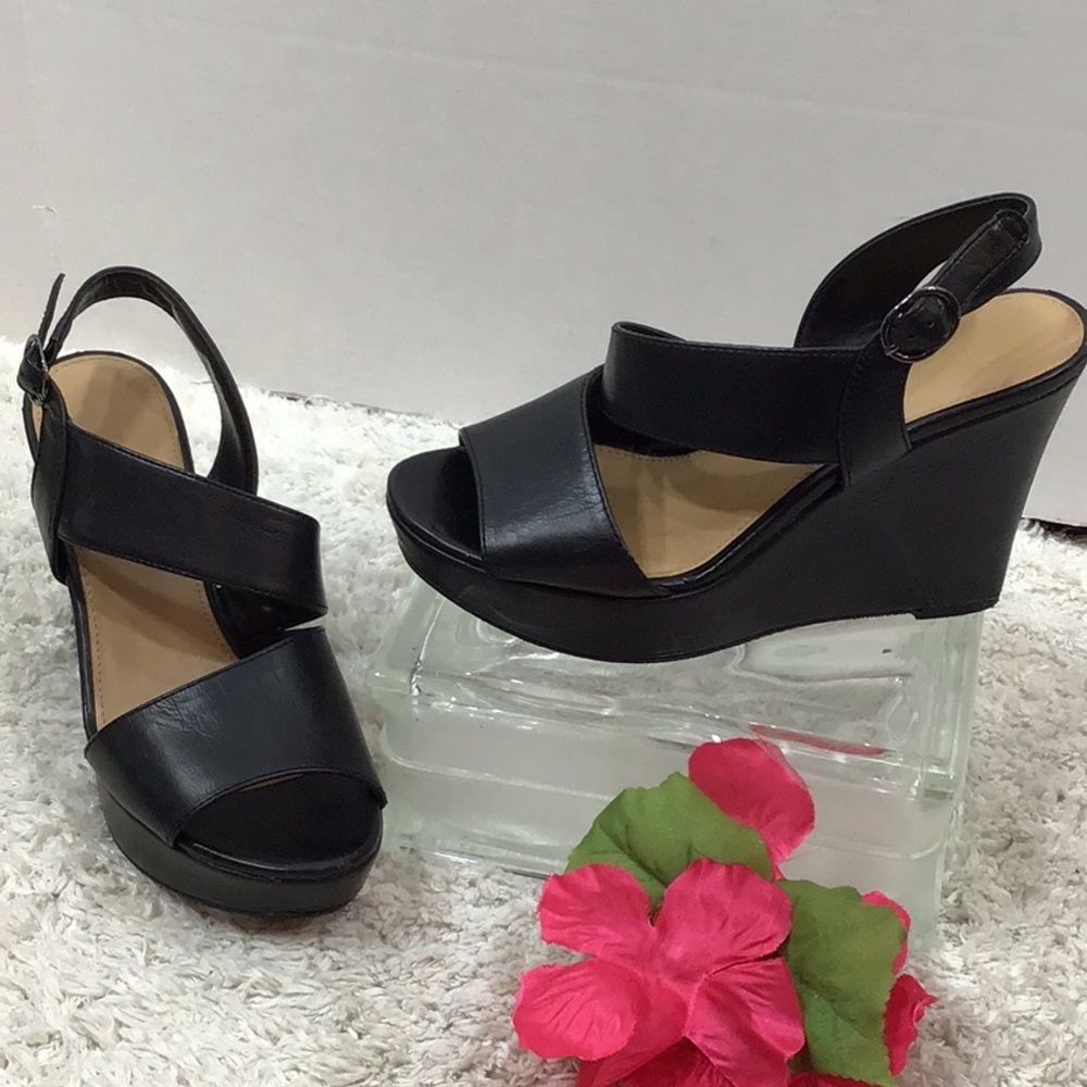 Michael Shannon black platform wedge 7